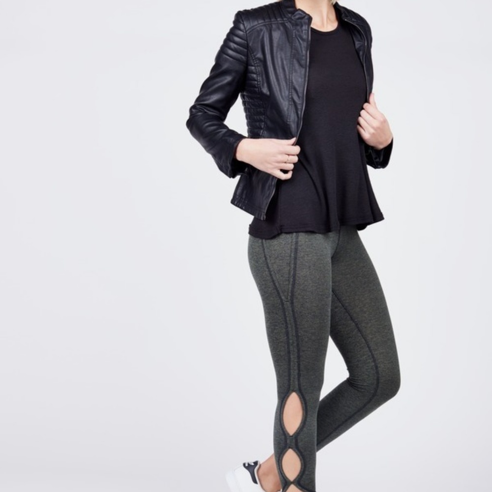Free People Movement Cut Out Side Green Legging - Picture 8 of 8